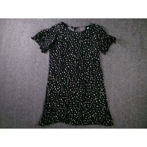 Cloth & Stone Dress Womens PXS Black White Print Tie Back Keyhole Anthropologie